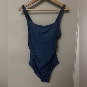 Retro Style Square Neck One Piece Bathing Suit